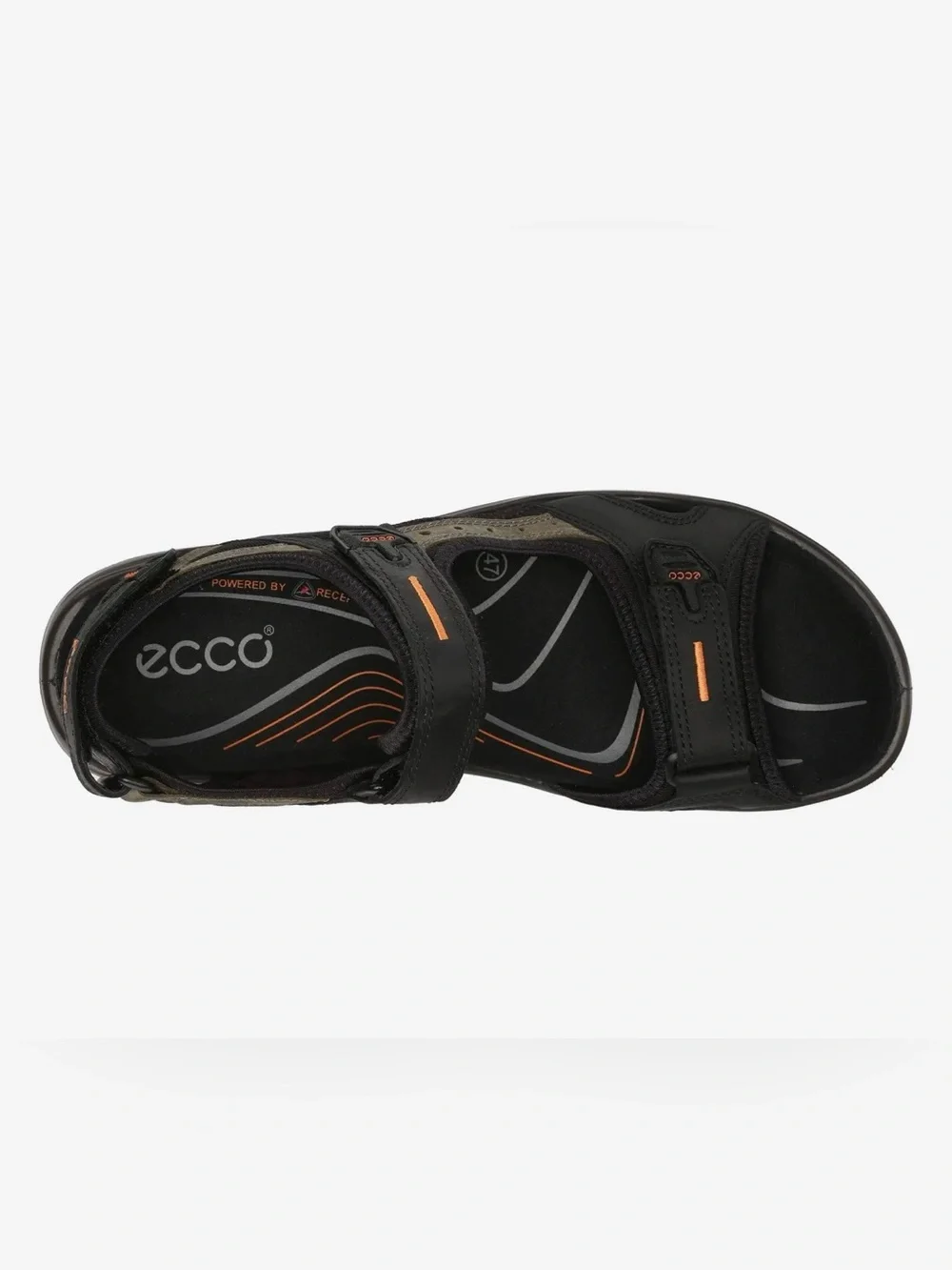 Ecco Men’s Off-road Yucatán Black and Brown Outdoor Leather Sport Sandals